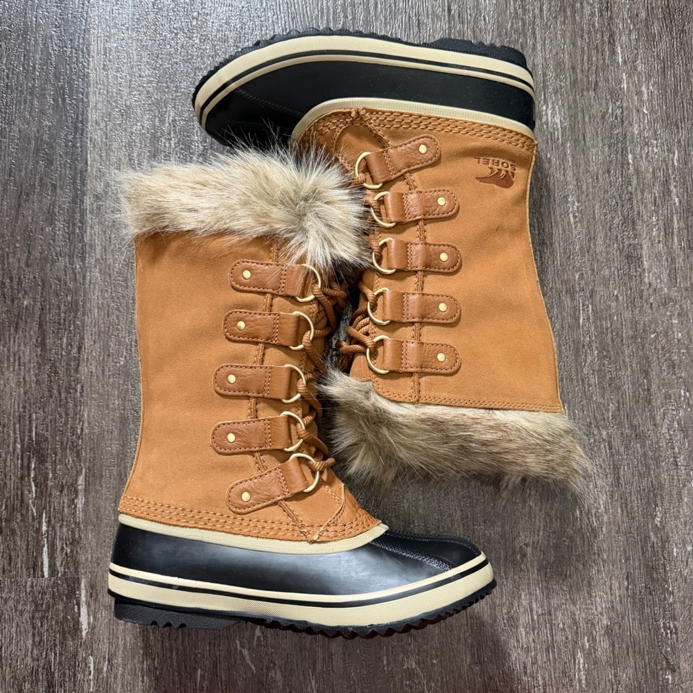 Sorel Joan of Arctic Waterproof Insulated Winter Boots Brown Faux Fur Women 6 - Picture 5 of 9